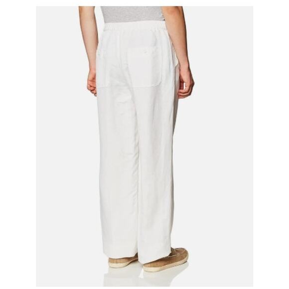 New NWT Cubavera White Linen Blend Wide Leg Pants Size XL In Bright White - Picture 3 of 12